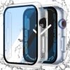 Misxi 2 Pack Waterproof Hard Case with Tempered Glass Compatible with Apple Watch Series 6 SE Series 5 Series 4 40mm, Ultra-Thin Durable Protective Cover for iWatch Screen Protector, Matte Transparent
