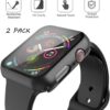 Misxi 2 Pack Hard PC Case with Tempered Glass Screen Protector Compatible with Apple Watch SE Series 6 Series 5 Series 4 - Black + Black, 40mm - Image 2