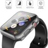 Misxi 2 Pack Hard PC Case with Tempered Glass Screen Protector Compatible with Apple Watch Series 6 SE Series 5 Series 4 44mm, Transparent - Image 2