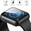 Misxi 2 Pack Hard PC Case with Tempered Glass Screen Protector Compatible with Apple Watch Series 7 45mm, Ultra-Thin Scratch Resistant Overall Protective Cover for iWatch S7, Black - Image 2