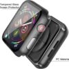 Misxi 2 Pack Hard PC Case with Tempered Glass Screen Protector Compatible with Apple Watch SE Series 6 Series 5 Series 4 - Black + Black, 40mm - Image 3