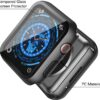 Misxi 2 Pack Hard PC Case with Tempered Glass Screen Protector Compatible with Apple Watch Series 7 45mm, Ultra-Thin Scratch Resistant Overall Protective Cover for iWatch S7, Black - Image 3