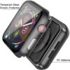 Misxi 2 Pack PC Case with Tempered Glass Screen Protector Compatible with Apple Watch Series 6 SE Series 5 Series 4 40mm, Overall Shockproof Protective Cover for iWatch, 1 Black + 1 Transparent - Image 4