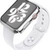 Misxi 2 Pack Hard PC Case with Tempered Glass Screen Protector Compatible with Apple Watch Series 6 SE Series 5 Series 4, 1 Silver + 1 Transparent, 40mm - Image 4