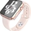 Misxi 2 Pack Hard PC Case with Tempered Glass Screen Protector Compatible with Apple Watch Series 7 45mm, Ultra-Thin Overall Protective Cover for iWatch S7, 1 Silver + 1 Transparent - Image 5