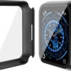 Misxi 2 Pack Hard PC Case with Tempered Glass Screen Protector Compatible with Apple Watch Series 7 45mm, Ultra-Thin Scratch Resistant Overall Protective Cover for iWatch S7, Black - Image 5