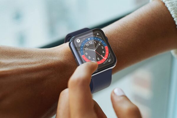 Misxi 2 Pack Hard PC Case with Tempered Glass Screen Protector Compatible with Apple Watch Series 7 41mm, Ultra-Thin Overall Protective Cover for iWatch S7, 1 Blue + 1 Transparent - Image 6