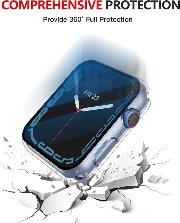 Misxi 2 Pack Waterproof Hard Case with Tempered Glass Compatible with Apple Watch Series 6 SE Series 5 Series 4 40mm, Ultra-Thin Durable Protective Cover for iWatch Screen Protector, Matte Transparent - Image 6
