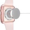 Misxi 2 Pack Hard PC Case with Tempered Glass Screen Protector Compatible with Apple Watch Series 6 SE Series 5 Series 4, 1 Rose Pink + 1 Transparent, 40mm - Image 7