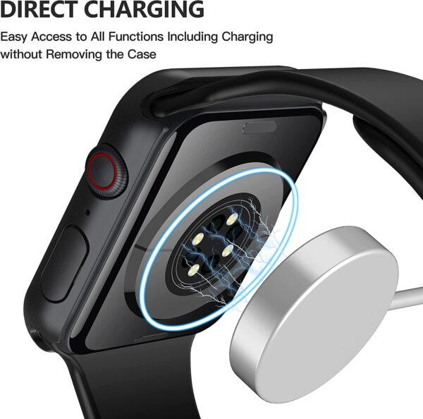 Misxi 2 Pack Waterproof Black Hard Case with Tempered Glass Compatible with Apple Watch Series 6 SE Series 5 Series 4 44mm, Ultra-Thin Durable Protective Cover for iWatch Screen Protector - Image 7