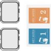 Misxi 2 Pack Hard PC Case with Tempered Glass Screen Protector Compatible with Apple Watch Series 6 SE Series 5 Series 4 44mm, Transparent - Image 8
