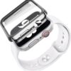 Misxi 2 Pack Hard PC Case with Tempered Glass Screen Protector Compatible with Apple Watch Series 7 45mm, Ultra-Thin Overall Protective Cover for iWatch S7, 1 Silver + 1 Transparent - Image 8