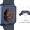 Misxi 2 Pack Hard PC Case with Tempered Glass Screen Protector Compatible with Apple Watch Series 7 45mm, Ultra-Thin Overall Protective Cover for iWatch S7, 1 Blue + 1 Transparent - Image 8