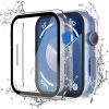Misxi [2 Pack] Waterproof Hard Case with Tempered Glass Compatible with Apple Watch Series 9 (2023) Series 8 Series 7 41mm, Ultra-Thin Tough Cover for iWatch Screen Protector, Matte Transparent