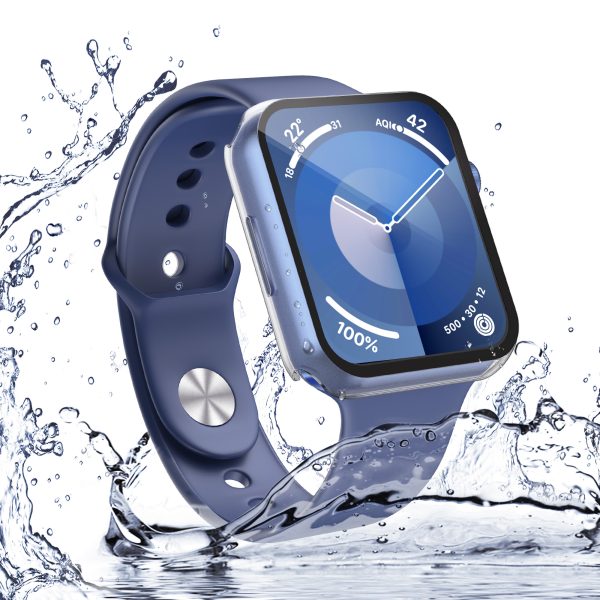 Misxi [2 Pack] Waterproof Hard Case with Tempered Glass Compatible with Apple Watch Series 9 (2023) Series 8 Series 7 41mm, Ultra-Thin Tough Cover for iWatch Screen Protector, Matte Transparent - Image 6