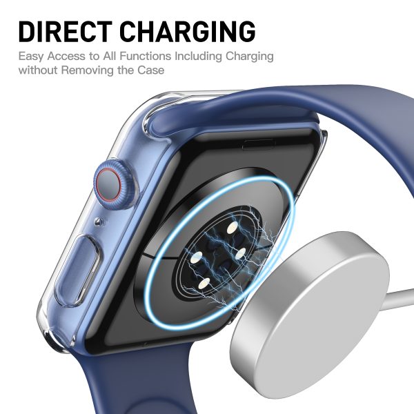 Misxi [2 Pack] Waterproof Hard Case with Tempered Glass Compatible with Apple Watch Series 9 (2023) Series 8 Series 7 41mm, Ultra-Thin Tough Cover for iWatch Screen Protector, Matte Transparent - Image 7